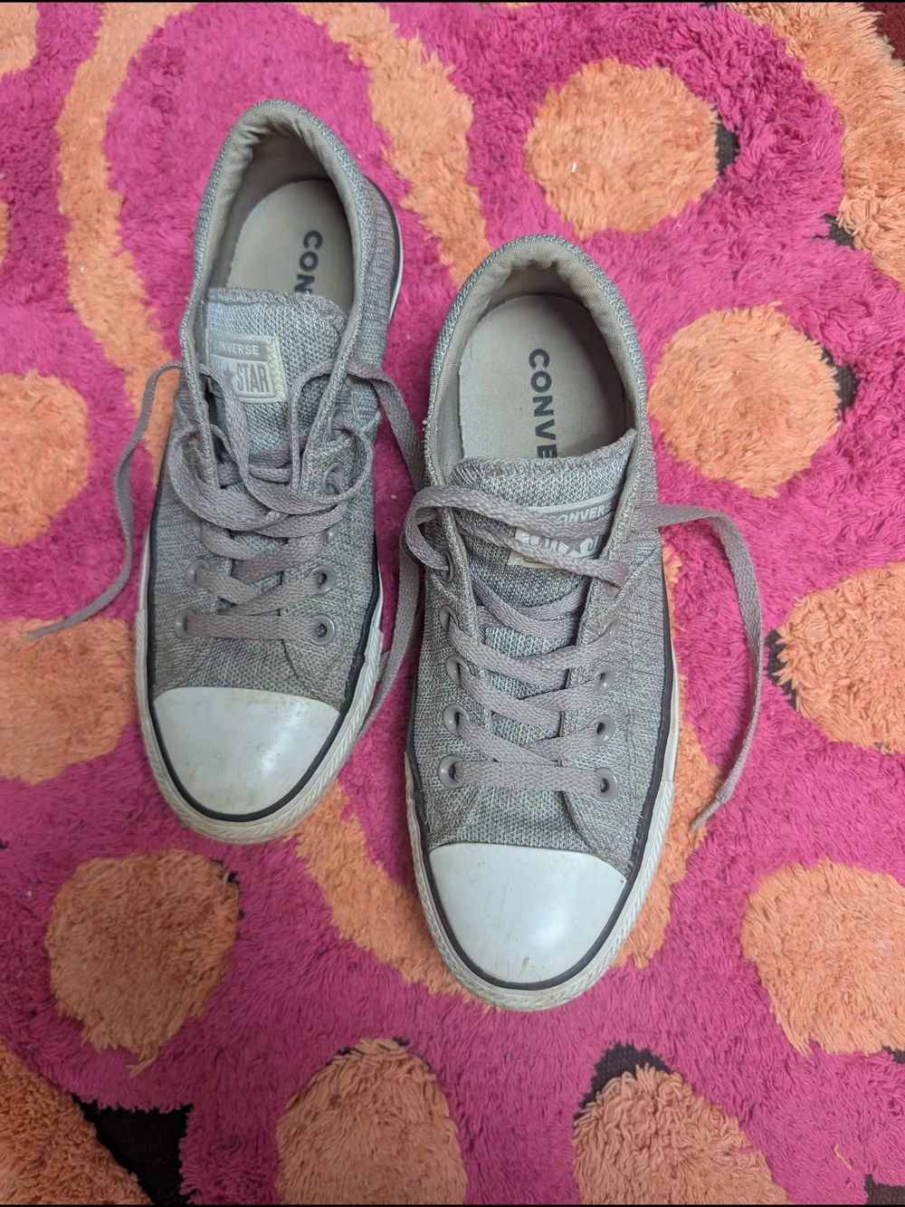Converse Low Top Canvas Sneakers in Light Gray